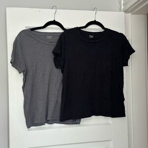 Madewell Gray and Black Short Sleeve Tees